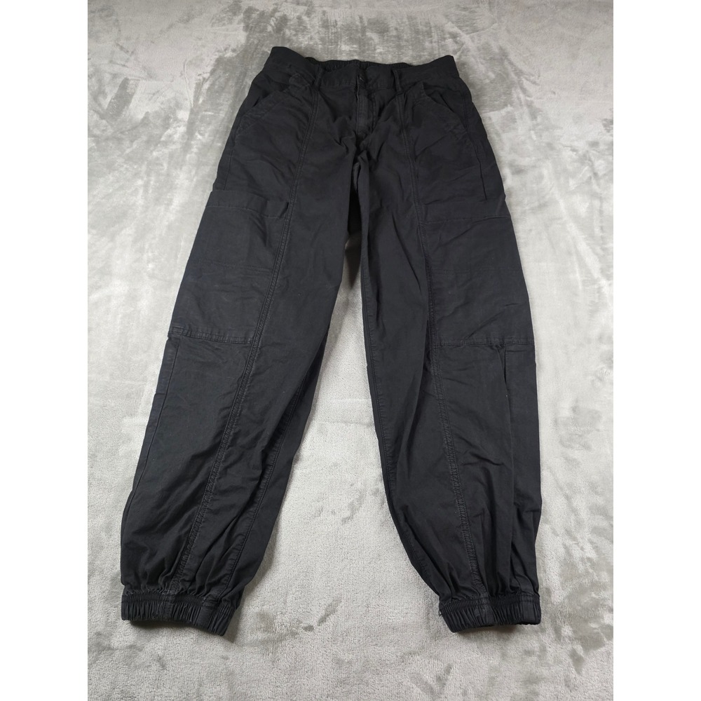 American Eagle Pants Cargo Jogger Womens 4 Black Stretch Regular Tapered Utility
